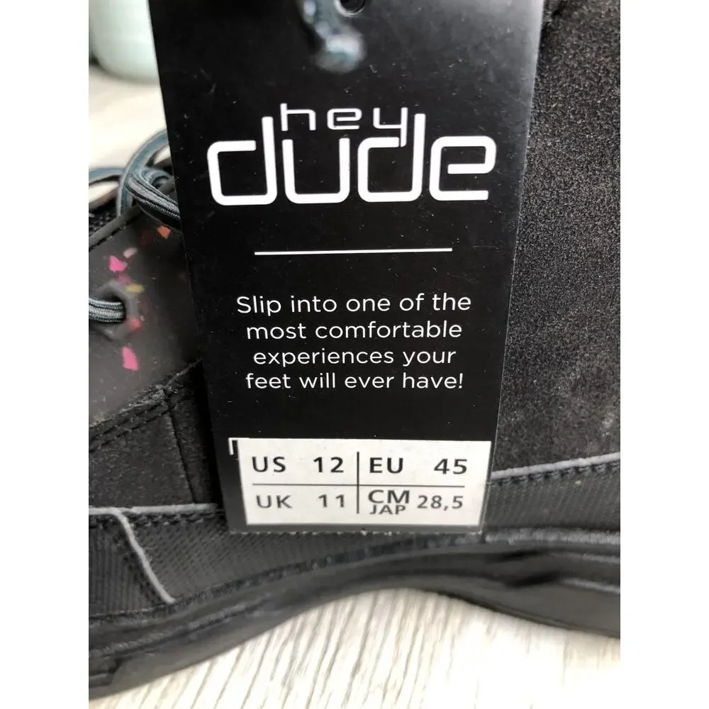 NWT Hey Dude Duke Eco Shield Black - Men's 12 - 112664900